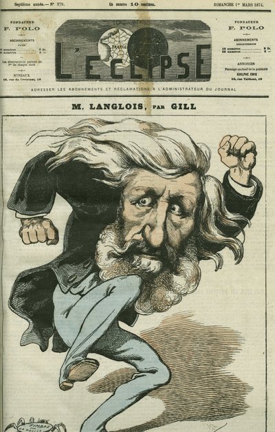 Karykatura Jean-Charlesa Langloisa (Jean Charles Langlois autorstwa Andre Gill
