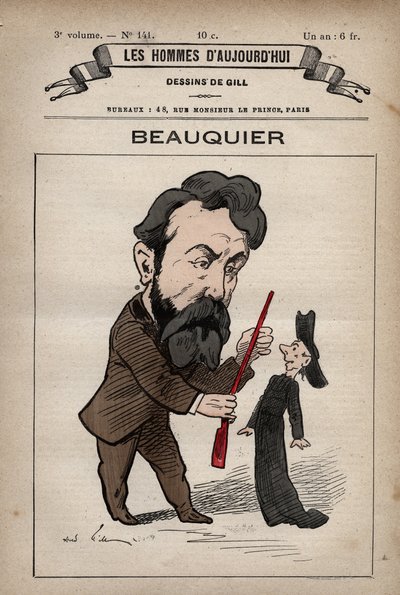Karykatura Charlesa Beauquiera francuskiego polityka 1833 - 1916 z 
