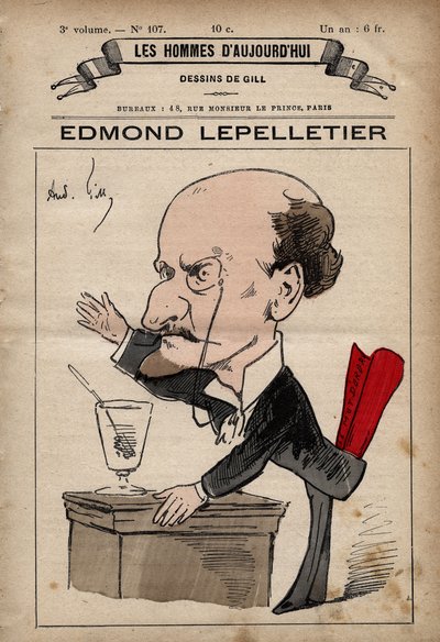 Karykatura Edmonda Lepelletiera (1846-1913) radykalnego francuskiego dziennikarza i pisarza z „Les Hommes d