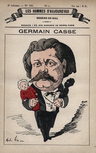 Karykatura Germaina Casse (1837-1900) francuskiego polityka, z „Les Hommes d