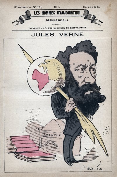 Karykatura Juliusza Verne