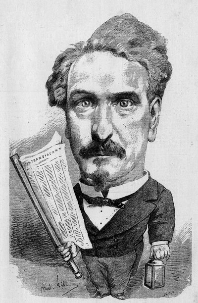 Rysunek Andre Gilla reprezentującego Henri Rocheforta (1831-1913) francuskiego dziennikarza i polityka, W „” The Illustrous World” autorstwa Andre Gill