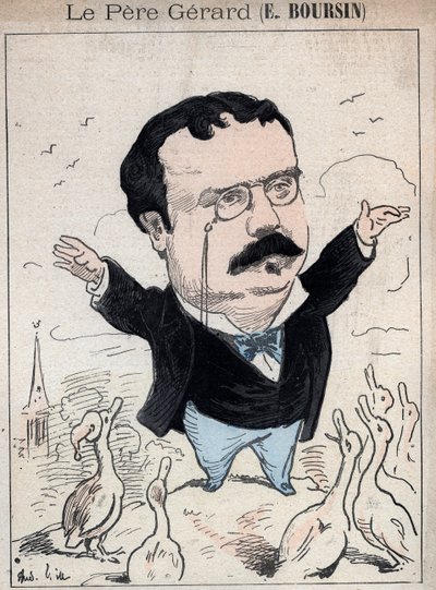 Elphege Boursin (1836-1891) dziennikarz, eseista polityczny, literat i historyk - karykatura Andre Gilla w „Les Hommes d