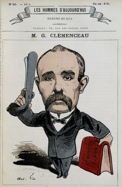 Georges Clémenceau - autorstwa Gilla, w „Mężczyznach dnia dzisiejszego” autorstwa Andre Gill