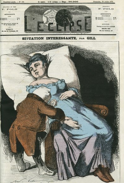 Ilustracja republiki wkrótce zadłużonej w Prusach, Adolphe Thiers (1797-1877), prezydent republiki mierzący puls. Okładka w „” L