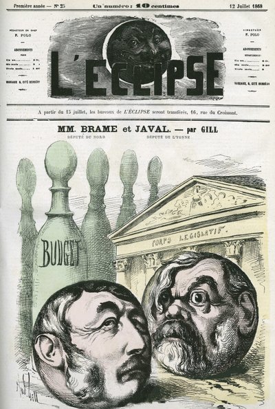Jules Louis Joseph Brame (1808-1878) francuski polityk i Louis Emile Javal (1839-1907), francuski polityk. Okładka w „” L