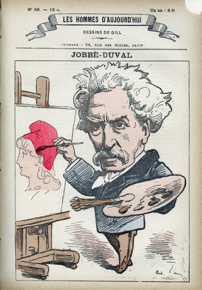 Portret Armanda Felixa Marisa Jobbe-Duvala Jobbe Duvala (1821-1889), francuskiego malarza i polityka. Karykatura Gilla, Paryż. autorstwa Andre Gill