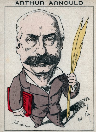 Portret Arthura Arnoulda (1833-1895), francuskiego dziennikarza i polityka, aktywnie uczestniczył w Komunie Paryskiej - Karykatura Andre Gilla w „Les Hommes d