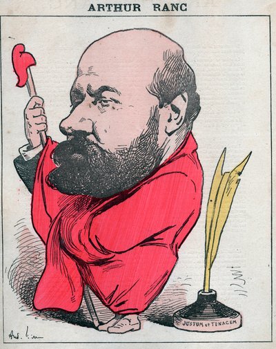 Portret Arthura Ranca (1831-1908) francuskiego dziennikarza i polityka - Karykatura Andre Gilla w „Les Hommes d