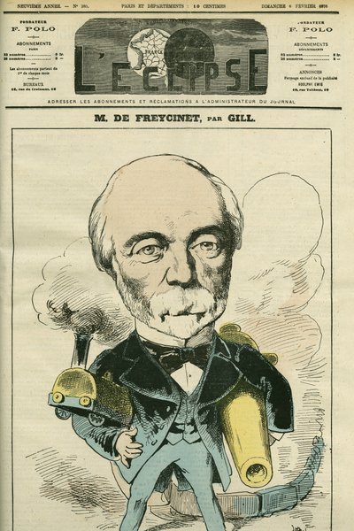 Portret Charlesa Louisa de Saulces de Freycineta (1828-1923), francuskiego polityka i inżyniera. Okładka w „” L