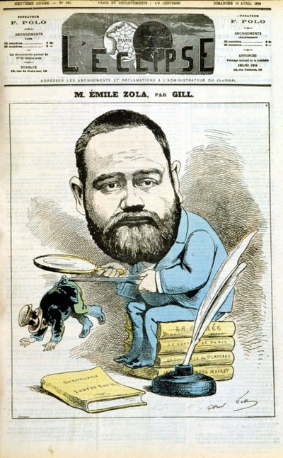 Portret Emile Zola autorstwa Andre Gill