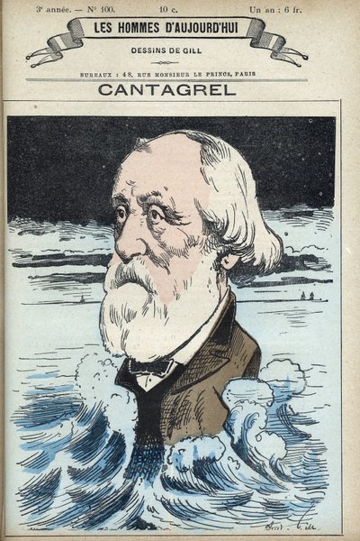 Portret Felixa Francois Jean Cantagrel (1810-1887), literata, radnego miejskiego i posła Paryża. Karykatura Gilla, Paryż. autorstwa Andre Gill