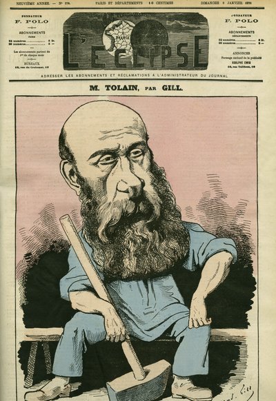 Portret Henri Louisa Tolaina (1828-1897), francuskiego grawera i polityka. Okładka w „” L