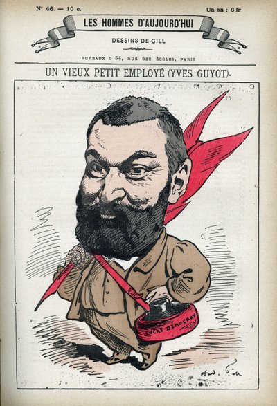Portret Yvesa Guyota (1843-1928), francuskiego polityka, publicysty i ekonomisty. Karykatura Gilla, Paryż. autorstwa Andre Gill