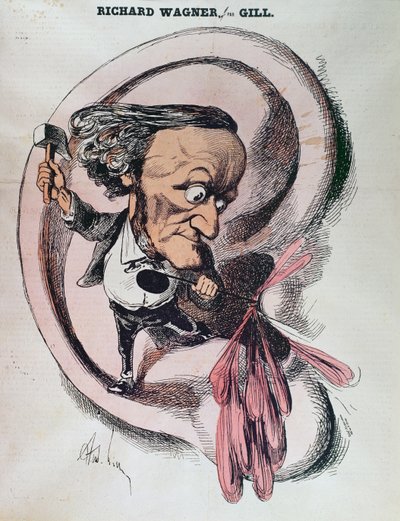 Richard Wagner rozdziela bębenek ucha świata, ilustracja w „L