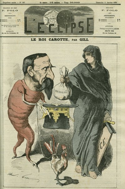 Marchewkowy Król, Napoleon III (1808-1873), Prezydent Republiki i Cesarz Francuzów do czasu pokonania Sedanu w 1870 r. Okładka w „”L