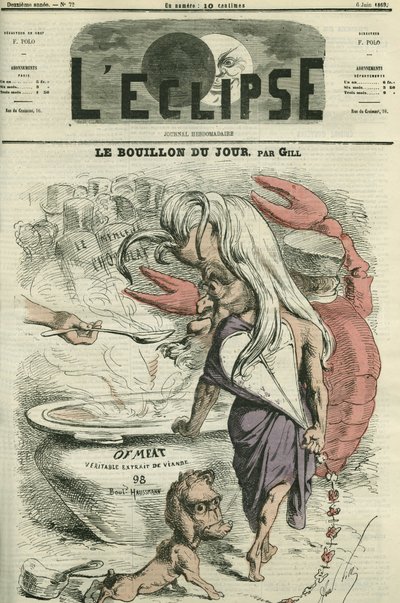 Rosół dnia, ilustracja do „mięsa”, ekstrakt z mięsa. Okładka w „” L
