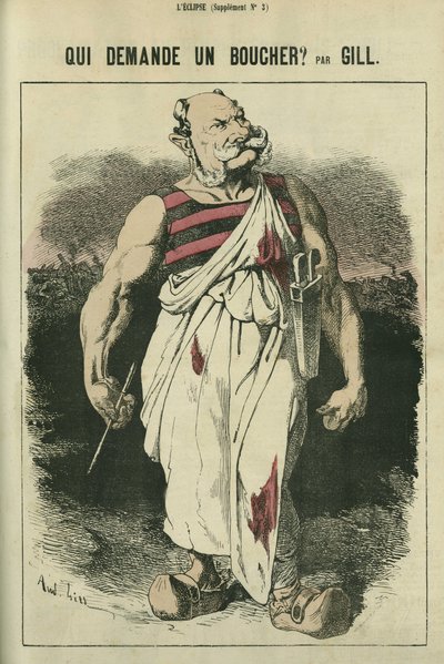 Kto prosi o rzeźnika, karykatura Wilhelma I z Niemiec (1797-1888), zwycięzcy wojny 1870 r. w „”L