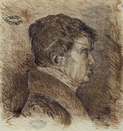 Autoportret 1775-1836, początek XIX wieku pióro i atrament na papierze autorstwa Andre Marie Ampere