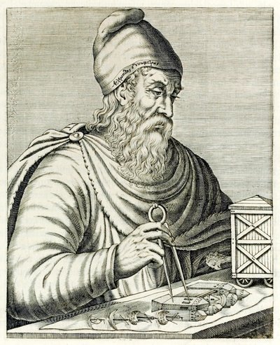 Archimedes z Syrakuz z ?Prawdziwe Portrety? autorstwa André Théveta opublikowanego w 1594 r. autorstwa Andre Thevet