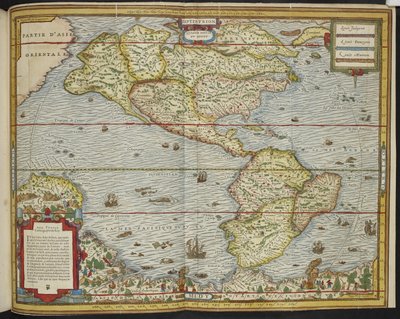 Mapa „Azji” (Ameryki), La Cosmographie Universelle autorstwa André Thevet autorstwa Andre Thevet