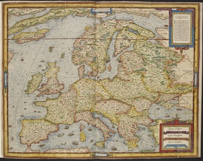 Mapa Europy, Uniwersalna Kosmografia André Thevet autorstwa Andre Thevet
