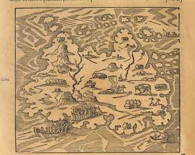 Mapa Trinity Island na Antylach, z kosmografii uniwersalnej autorstwa Andre Thevet autorstwa Andre Thevet