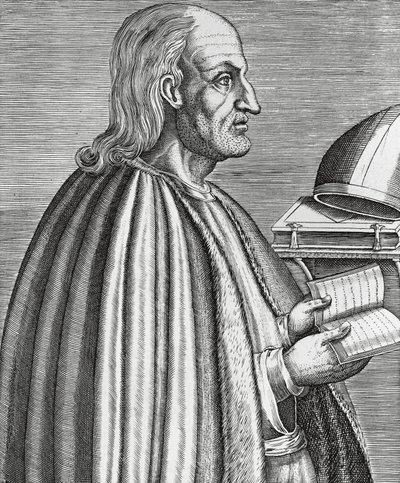 Portret Anzelma z Canterbury zwanego również Anzelmem z Aosty (1033-1109), świętego, teologa i doktora Kościoła, arcybiskupa Canterbury, rycina z 1584 roku autorstwa Andre Theveta (1502-1590) autorstwa Andre Thevet
