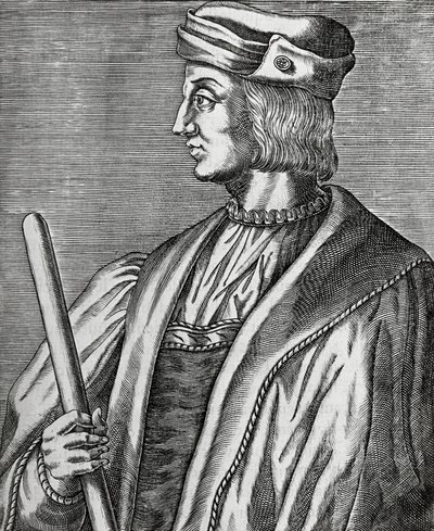 Portret Gastona de Foix, księcia Nemours (1489-1516), grawerowanie z The True Portraits and Lives of Illustrious Men autorstwa Andre Thevet