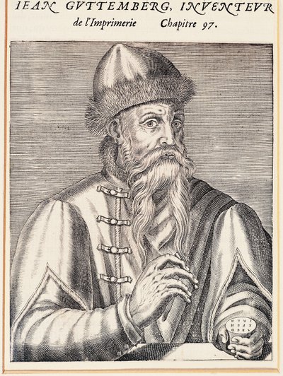 Portret Johanna Gutenberga (Moguncja, ok. 1394-1399-Moguncja) autorstwa Andre Thevet