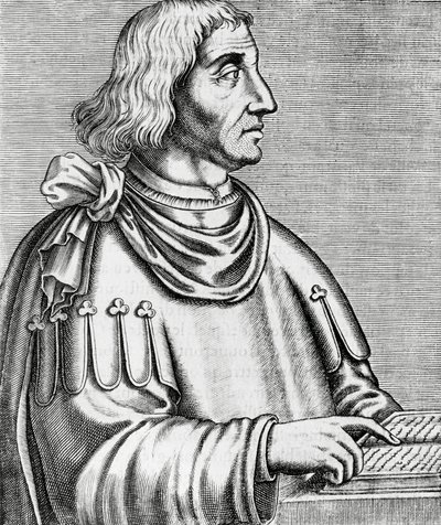 Portret Philippesa de Commines (ok. 1445-ok. 1512), historyka i dyplomaty, rycina z „Prawdziwych portretów i żywotów wybitnych ludzi” autorstwa Andre Thevet