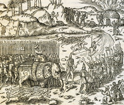 Królestwo Sofali, ojczyzna kopalni złota Mozambiku, rycina z Uniwersalnej kosmologii, Andre Thevet (1504-1592), Paryż autorstwa Andre Thevet