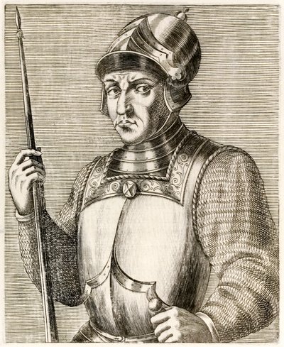Wilhelm Zdobywca, pierwszy król Anglii normański, z Prawdziwych portretów André Théveta opublikowanych w 1584 r. autorstwa Andre Thevet