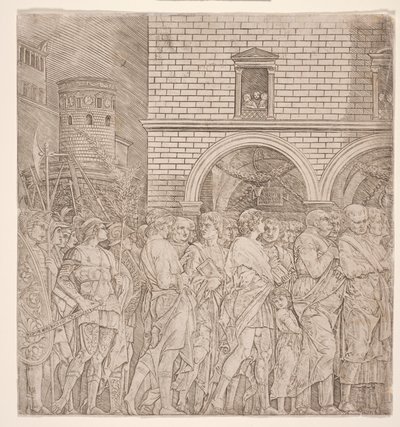 Triumfy Cezara: Senatorowie, ok. 1495 r. (rycina) autorstwa Andrea (school of) Mantegna