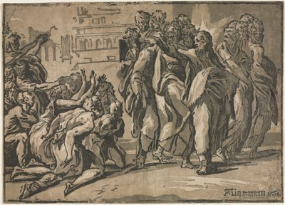 Chrystus uzdrawiający trędowatych autorstwa Andrea Andreani