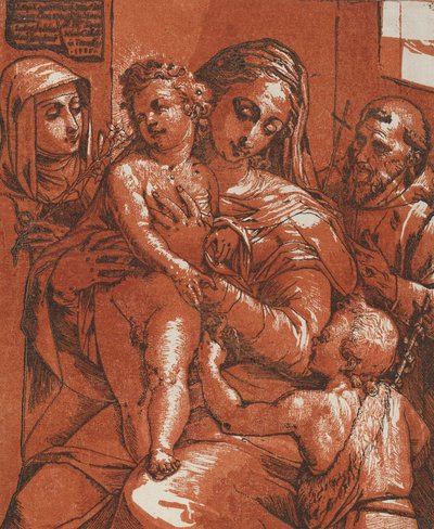 Madonna z Dzieciątkiem w towarzystwie świętych, 1585. autorstwa Andrea Andreani
