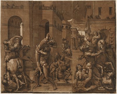 Porwanie Sabinek, 1585. autorstwa Andrea Andreani