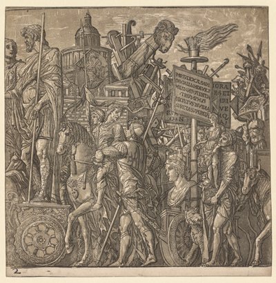 Triumf Juliusza Cezara: kolosalne posągi i sprzęt oblężniczy, 1593-99. autorstwa Andrea Andreani
