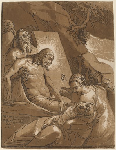 Złożenie do grobu autorstwa Andrea Andreani after Raffaello Motta