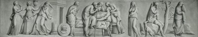 Panel grisaille, przedstawiający scenę śmierci Meleagera autorstwa Andrea Casali