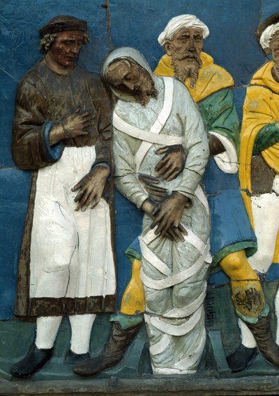 Pochowanie zmarłych, szczegół, 1526-28 autorstwa Andrea Della Robbia