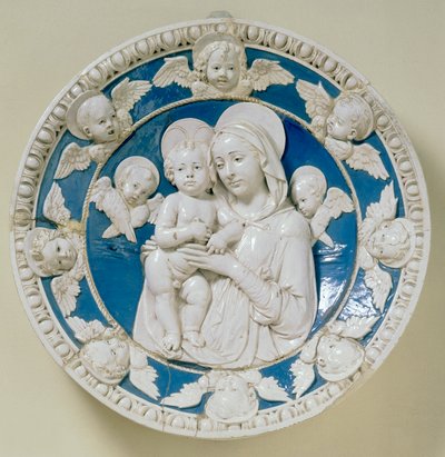 Okrągła z Madonną i Dzieciątkiem autorstwa Andrea Della Robbia