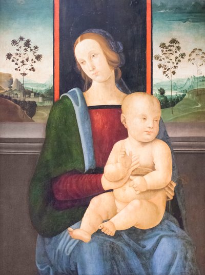 Madonna z Dzieciątkiem (olej na drewnie) autorstwa Andrea Ingegnio