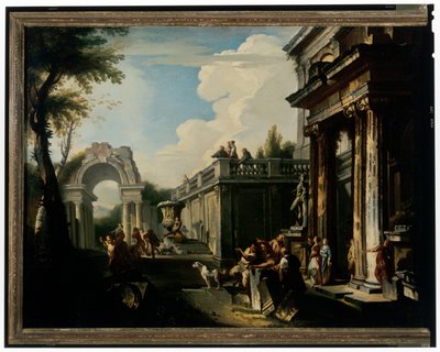 Architektoniczne Capriccio Z Fontanną autorstwa Andrea Locatelli