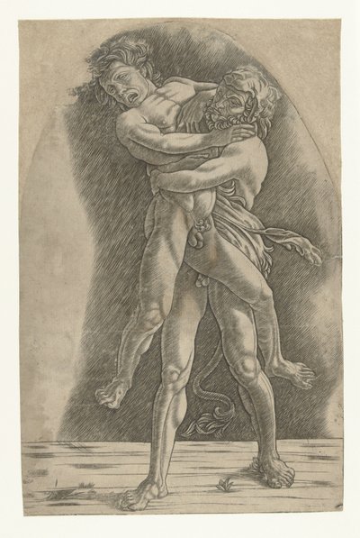 Herkules zmaga się z Antaeusem autorstwa Andrea Mantegna (school of)