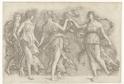 Cztery tańczące kobiety autorstwa Andrea Mantegna (school of)