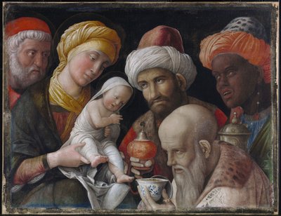 Adoracja Trzech Króli autorstwa Andrea Mantegna