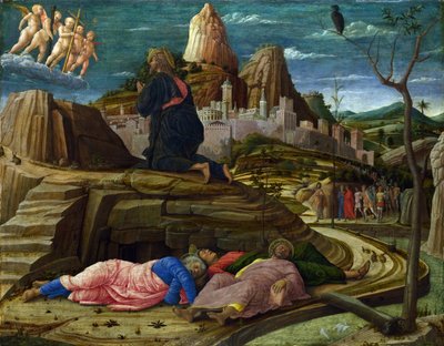 Agonia w ogrodzie, ok. 1460 (tempera na panelu) autorstwa Andrea Mantegna