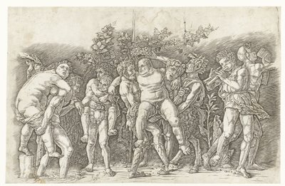 Bacchanal spotkał Silenusa autorstwa Andrea Mantegna