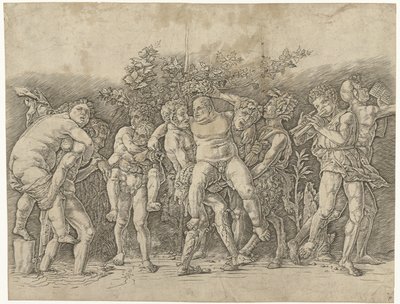 Bacchanal spotkał Silenusa autorstwa Andrea Mantegna